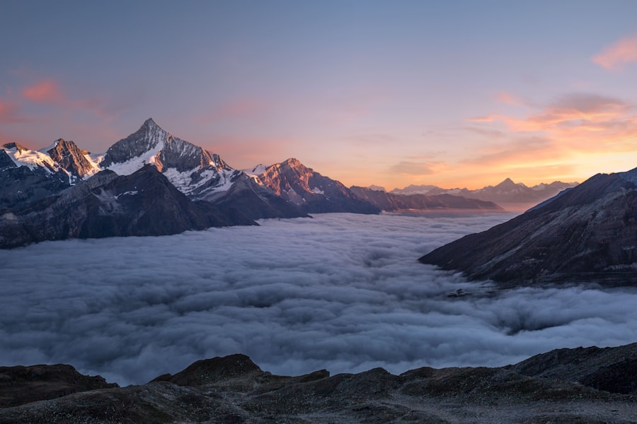Mountain view from terrace — early morning